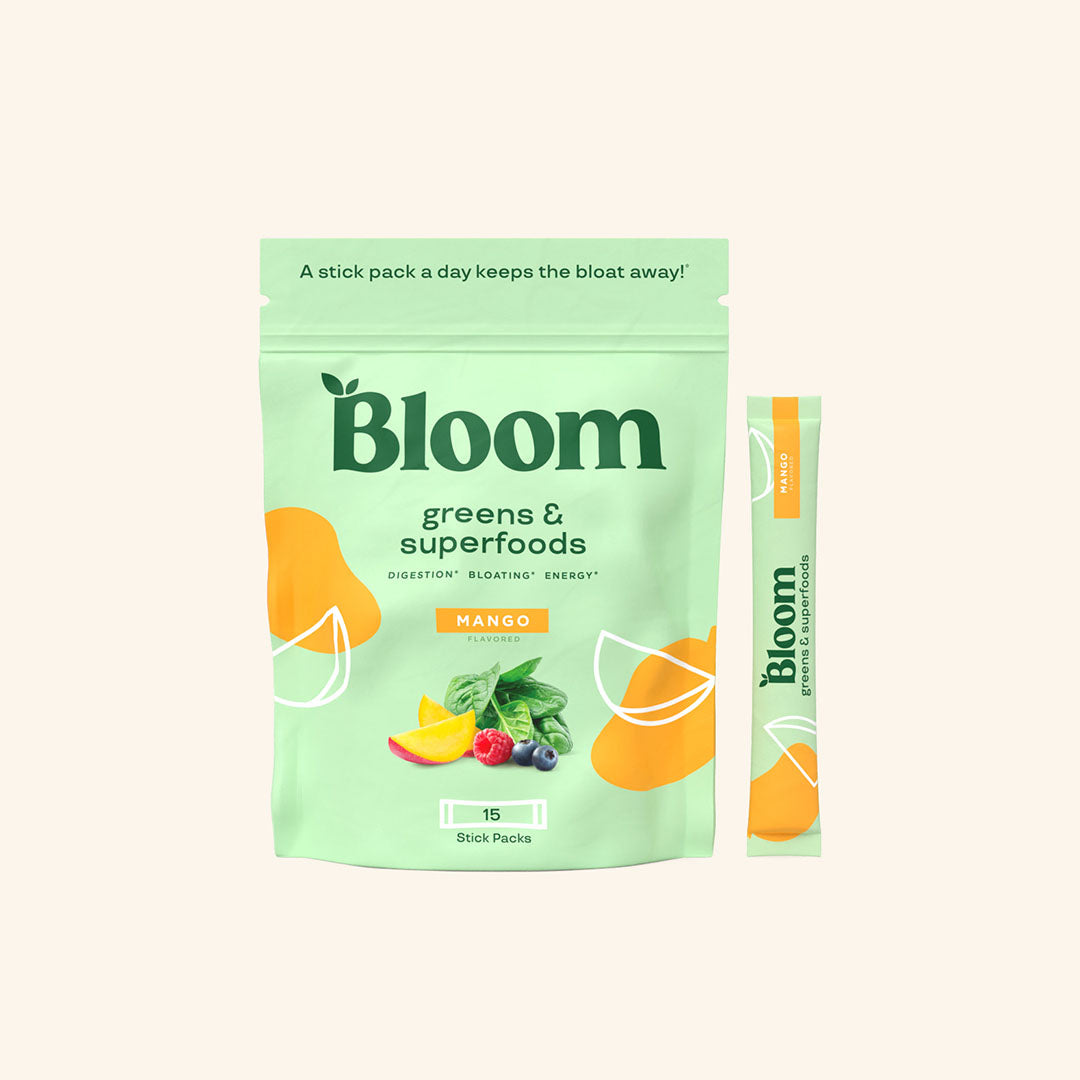 Bloom Nutrition Super Greens Powder Smoothie Mix, 15 Stick Packs -  Probiotics for Digestive Health & Bloating Relief for Women, Digestive  Enzymes with