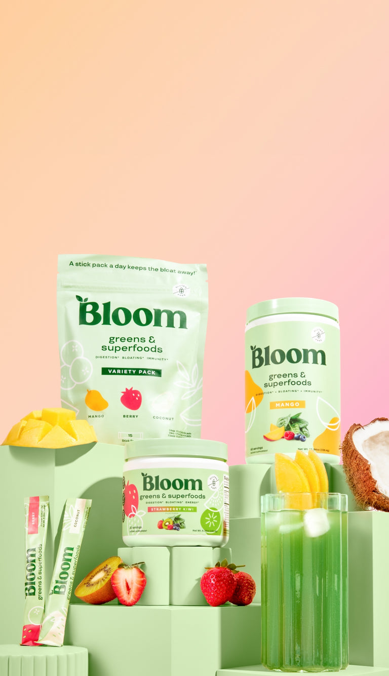  Bloom Nutrition Greens and Superfoods Powder for Digestive  Health, Greens Powder, Digestive Enzymes, Probiotics, Spirulina, Chlorella  for Bloating & Gut Support, Green Juice, 25 SVG, Mango : Health & Household