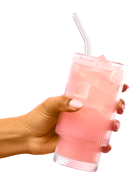 Clear pink drink