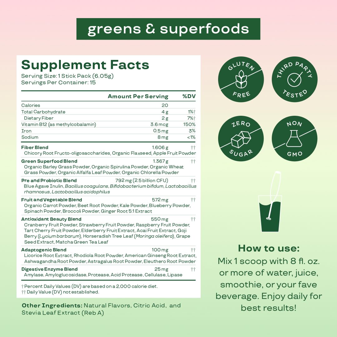 Greens Stick Packs | Bloom Nutrition