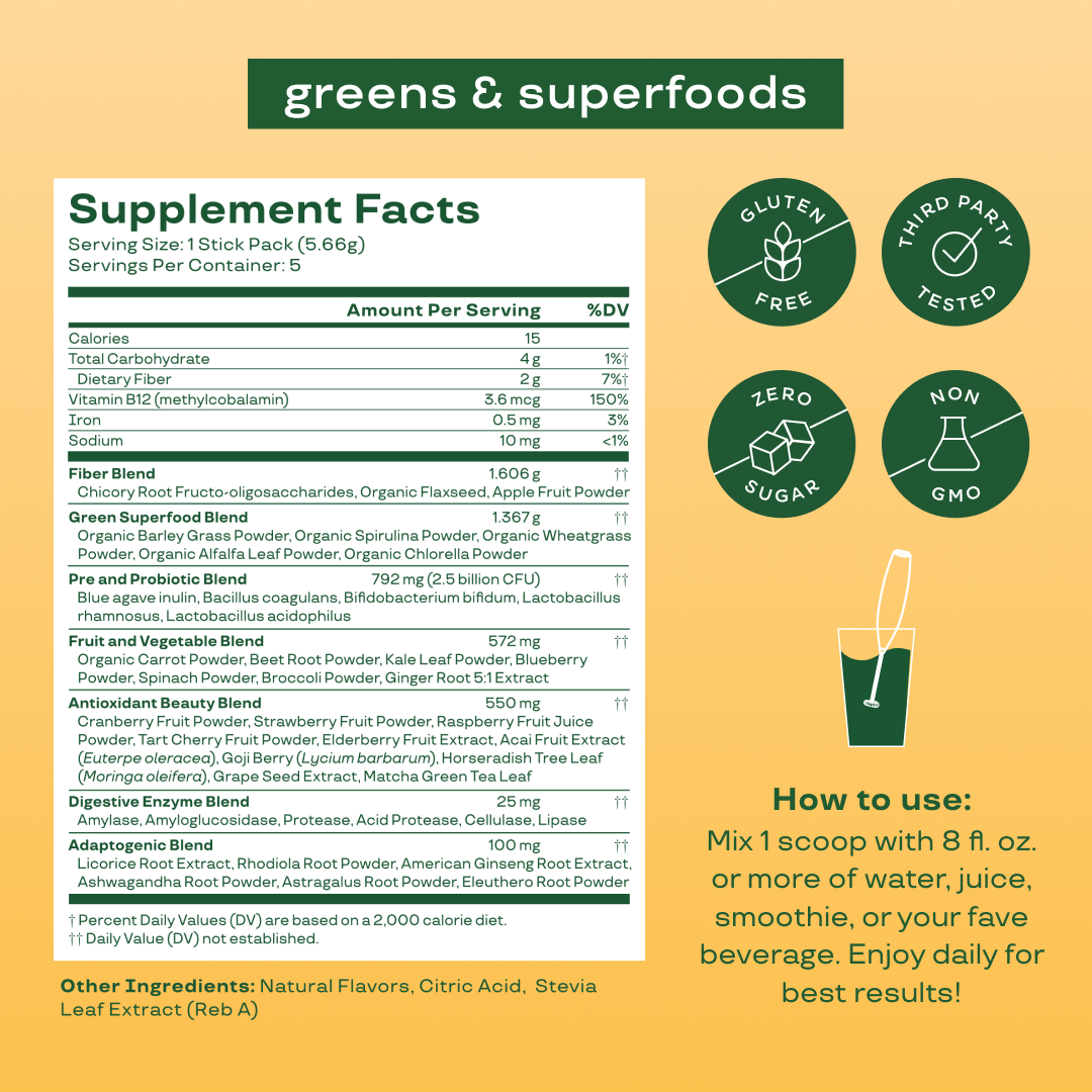 Greens Stick Packs | Bloom Nutrition